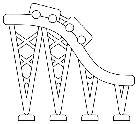 Roller Coaster Coloring Page